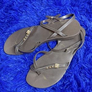 Ipanema Gisele Bundchen Brown Gold Charm Jelly Sandals EU SIZE 38 US Size 7